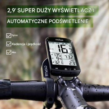Licznik rowerowy bezprzewodowy Aplik. ANT+GPS Cycplus M1 V2.0