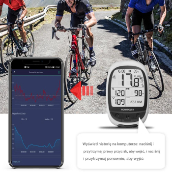 Licznik Komputer Rowerowy Bezprzewodowy GPS Aplik Meilan M2