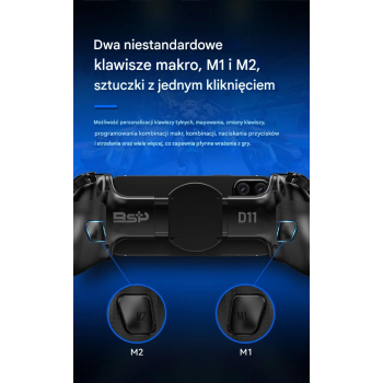 Pad Kontroler Bluetooth Telefon, PC, Android & iOS Uchwyt na Telefon