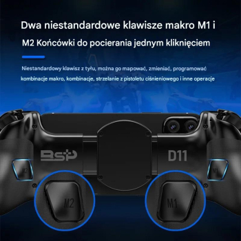 Pad Kontroler Bluetooth Telefon, PC, Android & iOS Uchwyt na Telefon