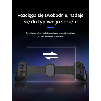 Pad Kontroler Bluetooth Telefon, PC, Android & iOS Uchwyt na Telefon
