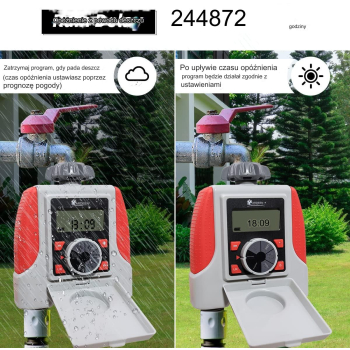 Sterownik automatyczny nawadniania 2 sekcje na kran LCD Programator czasu Aqualin