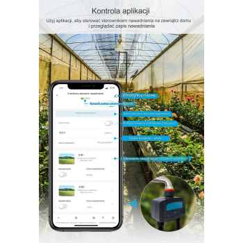 FUJIN Sterownik automatyczny nawadniania 2 sekcje na kran WiFi i Bluetooth