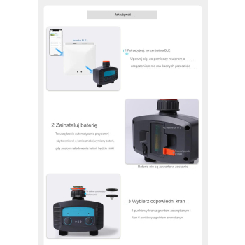 FUJIN Sterownik automatyczny nawadniania 2 sekcje na kran WiFi i Bluetooth