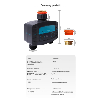 FUJIN Sterownik automatyczny nawadniania 2 sekcje na kran WiFi i Bluetooth