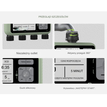 Sterownik automatyczny nawadniania 4 sekcje na kran LCD Programator czasu HCT-379