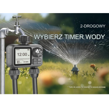 Sterownik automatyczny nawadniania 2 sekcje na kran LCD Programator czasu HCT-M06
