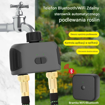 Sterownik automatyczny nawadniania 2 sekcje na kran WiFi i Bluetooth + Bramka