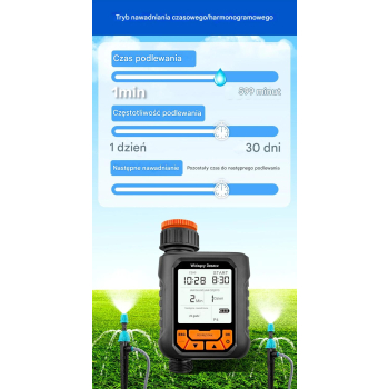Sterownik automatyczny nawadniania z czujnikiem deszczu Rain-Seer na kran LCD