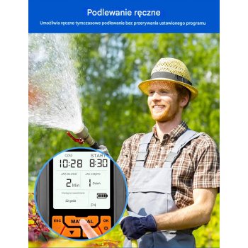 Sterownik automatyczny nawadniania z czujnikiem deszczu Rain-Seer na kran LCD
