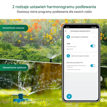 Sterownik automatyczny nawadniania 2 sekcje na kran WiFi, Bluetooth SGW08W
