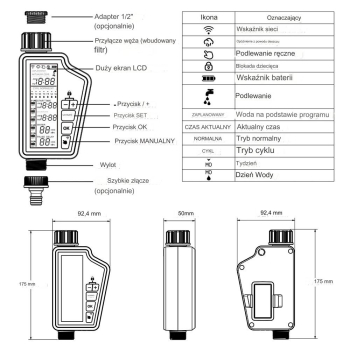 Sterownik automatycznego nawadniania na kran WiFi Awatto Tuya i Smart Life SWT60