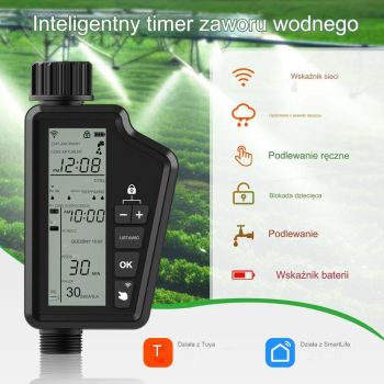 Sterownik automatycznego nawadniania na kran WiFi Awatto Tuya i Smart Life SWT60