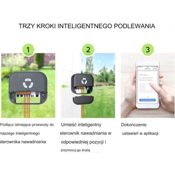 Sterownik nawadniania Ogrodu 6 STREF WiFi Tuya Smart Z ZASILACZEM