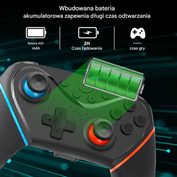 Pad / Kontroler do Nitendo Switch Bluetooth T-S103 Black