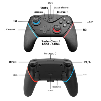 Pad / Kontroler do Nitendo Switch Bluetooth T-S103 Black