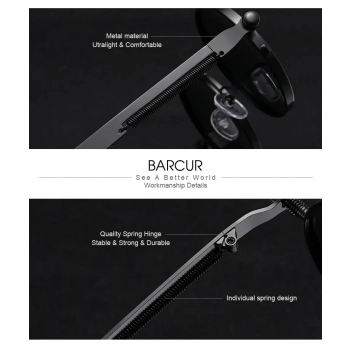 Okulary Przeciwsłoneczne BARCUR BC8377 Black Gray