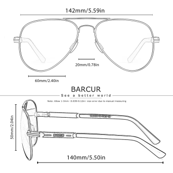 Okulary Przeciwsłoneczne BARCUR BC8768 Black Gray