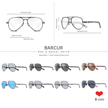 Okulary Przeciwsłoneczne BARCUR BC8768 Red Gray