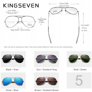 Okulary Przeciwsłoneczne KINGSEVEN N7735 Black Gray