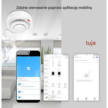 Czujnik Detektor dymu TUYA WiFi Bezprzewodowy Sygnalizacja Na Telefon