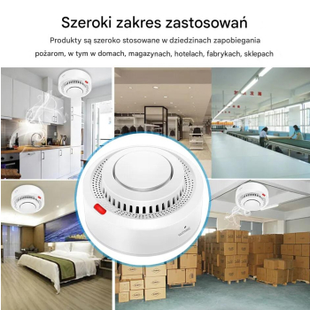 Czujnik Detektor dymu TUYA WiFi Bezprzewodowy Sygnalizacja Na Telefon