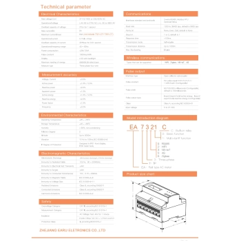 Licznik Energii Prądu 3 Fazy EA7321C-BI do 80A TUYA WiFi Dwu-kierunkowy