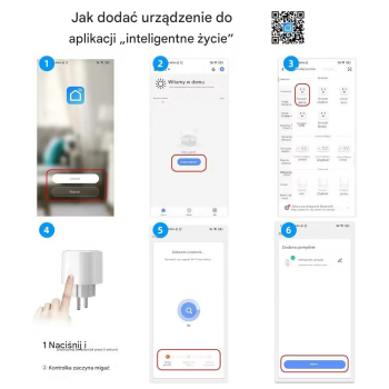 Inteligentne gniazdo elektryczne WIFI TUYA SMART Pomiar ZUŻYCIA ENERGII