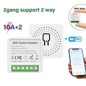 PRZEKAŹNIK STEROWNIK WŁĄCZNIK WIFI 2 obwody do puszki 60 Tuya