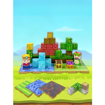 Magnetyczna Płytka Bazowa Mineworld Klocki Minecraft 10×10 cm – Łąka