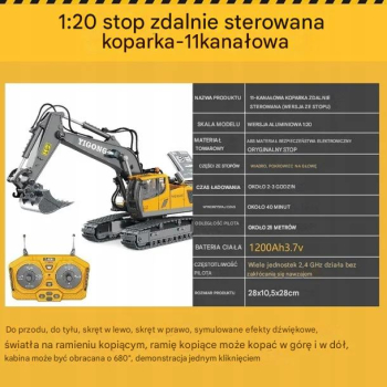 Koparka Zdalnie Sterowana YG258C Pojazd Budowlany
